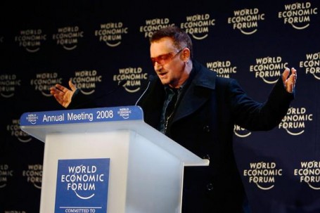 Bono at the World Economic Forum. (Getty Images)