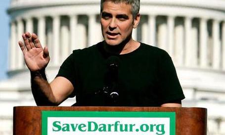 George Clooney campaigning for SaveDarfur.org.